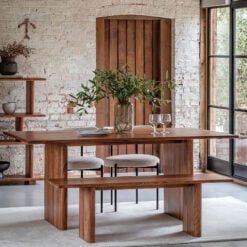 Rustic Country Farmhouse Solid Acacia Wood 8 Seater Dining Table 220cm