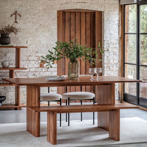 Rustic Country Farmhouse Solid Acacia Wood 8 Seater Dining Table 220cm