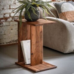 Rustic Country Farmhouse Solid Acacia Wood Sofa Table Laptop Table