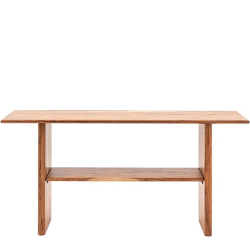 Rustic Country Farmhouse Solid Acacia Wood Large 2 Tier Console Table 160cm