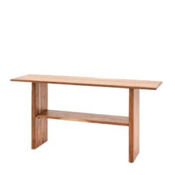 Rustic Country Farmhouse Solid Light Acacia Wood Large 2 Tier Console Table 160cm