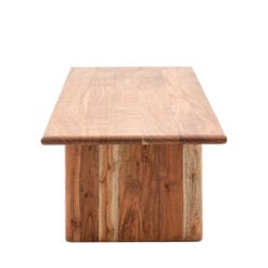 Rustic Country Farmhouse Solid Light Acacia Wood Large Low Coffee Table 150cm