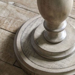 Rustic Country Farmhouse Solid Light Wood Pillar Round Side Table End Table