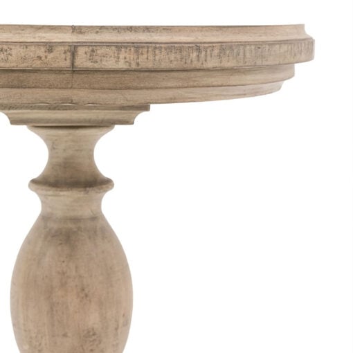 Rustic Country Farmhouse Solid Light Wood Pillar Round Side Table End Table