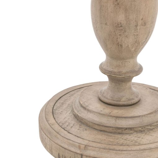 Rustic Country Farmhouse Solid Light Wood Pillar Round Side Table End Table