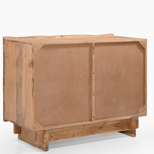 Rustic Solid Light Acacia Wood 2 Door Cabinet Sideboard 100cm
