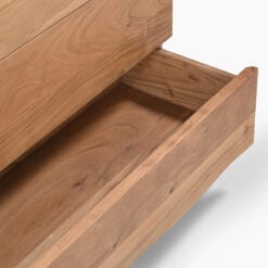 Rustic Solid Light Acacia Wood 3 Drawer Chest Of Drawers