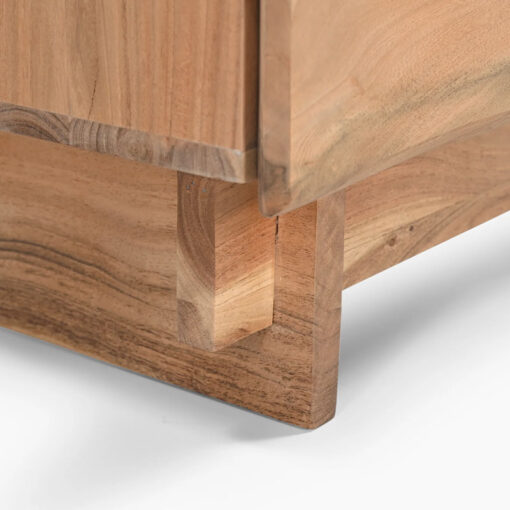 Rustic Solid Light Acacia Wood 3 Drawer Chest Of Drawers