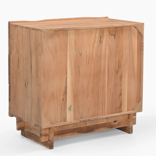 Rustic Solid Light Acacia Wood 3 Drawer Chest Of Drawers