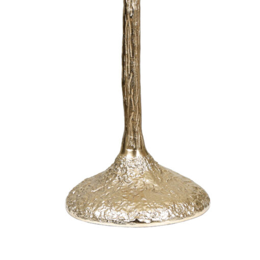 Sculptural Gold Metal And Handmade Textured Glass Side Table