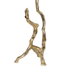 Sculptural Tree Branch Gold Metal And White Marble Side Table End Table