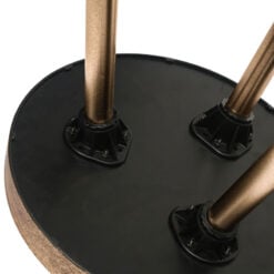 Set Of 2 Antique Gold Metal Nesting Side Tables With Floral Print Mirrored Tops