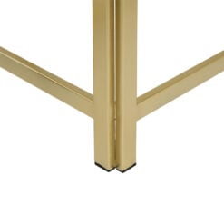 Set Of 2 Gold Metal Nesting Side Tables With White Marble Tops