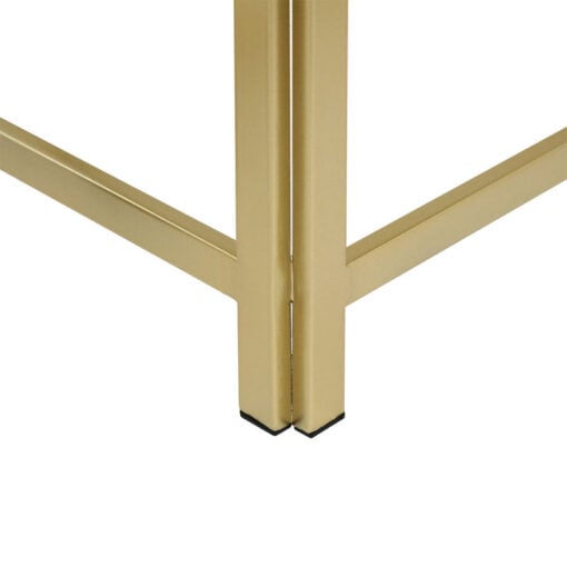 Set Of 2 Gold Metal Nesting Side Tables With White Marble Tops