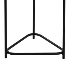 Set Of 2 Industrial Black Metal Nesting Side Tables With Brown Wood Tops