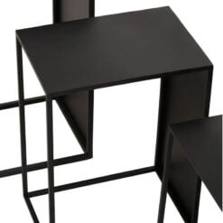 Set Of 3 Black Metal Industrial Nesting Side Tables End Tables