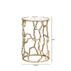 Twig Design Gold Metal And Glass Set Of 2 Nesting Side Tables