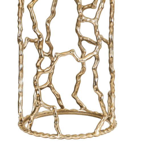 Twig Design Gold Metal And Glass Set Of 2 Nesting Side Tables