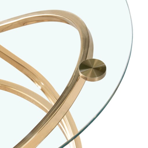 Ulric Gold Metal And Glass Round Coffee Table 80cm