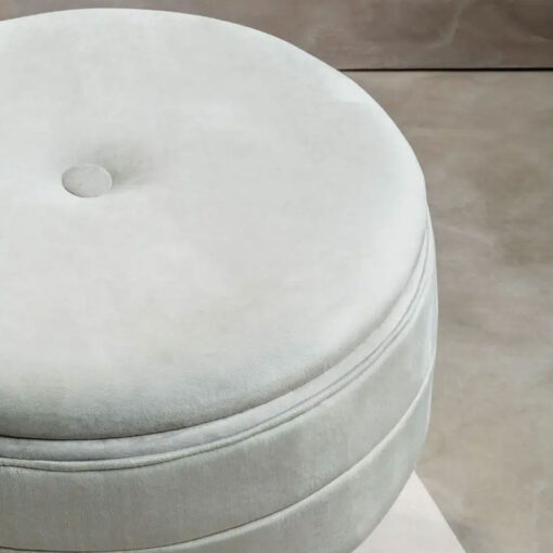 Black Velvet And Solid Natural Wood Storage Vanity Stool Footstool