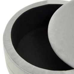 Black Velvet And Solid Natural Wood Storage Vanity Stool Footstool