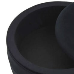 Black Velvet And Solid Natural Wood Storage Vanity Stool Footstool