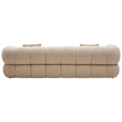 Dark Cream Natural Linen 3 Seater Curved Channel Detail Cloud Sofa 269cm