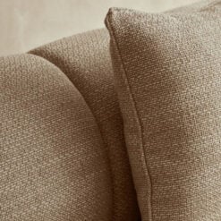 Dark Cream Natural Linen 3 Seater Curved Channel Detail Cloud Sofa 269cm
