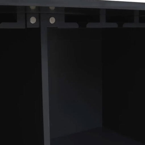 Grey High Gloss Wood And Silver Chrome Metal 2 Door Drinks Bar Cabinet
