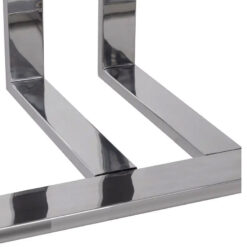 Grey High Gloss Wood And Silver Chrome Metal 2 Drawer Large Console Table 149cm