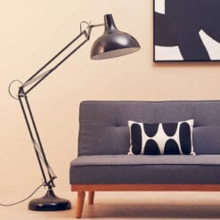 Industrial Black Metal Adjustable Study Floor Lamp