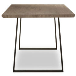 Industrial Black Metal And Brown Wood Veneer 6 Seater Dining Table 160cm