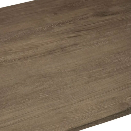 Industrial Black Metal And Brown Wood Veneer 6 Seater Dining Table 160cm