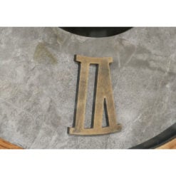 Industrial Black Metal And Wood Exposed Gold Moving Gears Large Wall Clocks With Marble Effect Face 87cm