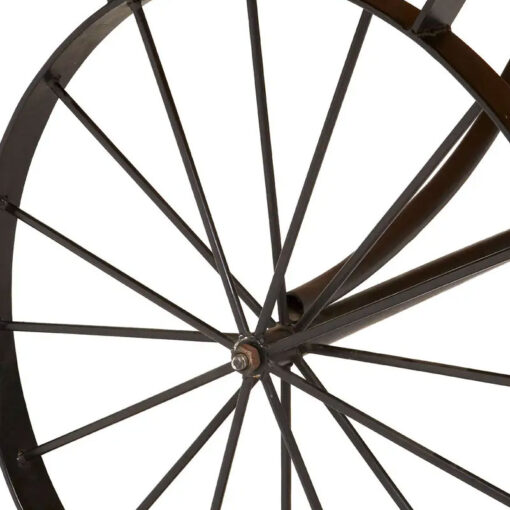 Industrial Black Metal Wheels And Solid Acacia Wood 6 Seater Dining Table 180cm