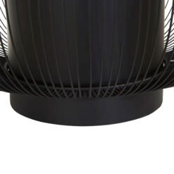 Industrial Black Metal Wire Frame And Black Glass Round Coffee Table 75cm