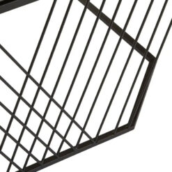 Industrial Black Metal Wire Frame And Grey Glass Coffee Table 75cm