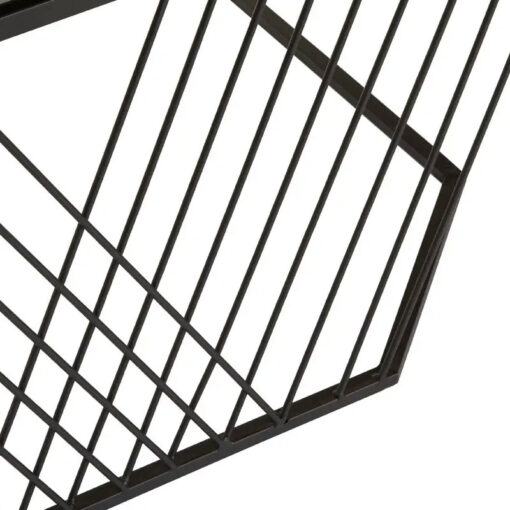 Industrial Black Metal Wire Frame And Grey Glass Coffee Table 75cm