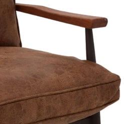 Industrial Brown Faux Leather And Black Metal 2 Seater Sofa