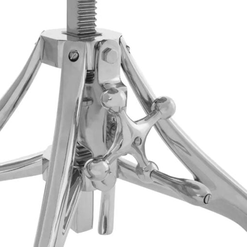 Industrial Factory Silver Nickel Metal Crank Height Adjustable Bar Stool