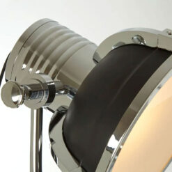Industrial Silver Chrome And Matte Black Metal Adjustable Tripod Floor Lamp