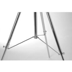 Industrial Silver Chrome And Matte Black Metal Adjustable Tripod Floor Lamp