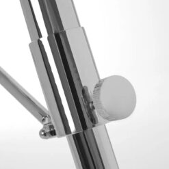 Industrial Silver Chrome And Matte Black Metal Adjustable Tripod Floor Lamp