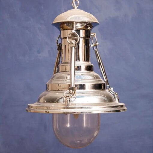 Industrial Silver Chrome Dome Lighthouse Ceiling Light Pendant 29cm
