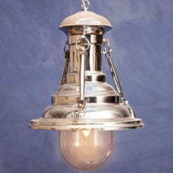 Industrial Silver Chrome Dome Lighthouse Ceiling Light Pendant 29cm