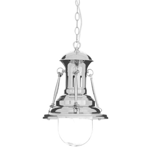 Industrial Silver Chrome Dome Lighthouse Ceiling Light Pendant 29cm