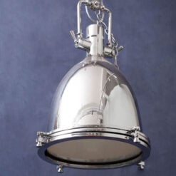 Industrial Silver Chrome Dome Shaped Ceiling Light Pendant 36cm