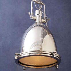 Industrial Silver Chrome Dome Shaped Ceiling Light Pendant 36cm