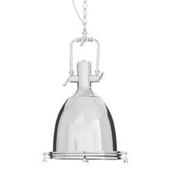 Industrial Silver Chrome Dome Shaped Ceiling Light Pendant 36cm