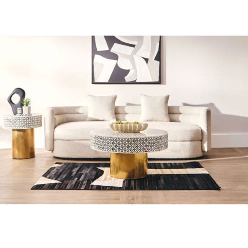 Natural Linen Boucle Curved 3 Seater Sofa 227cm